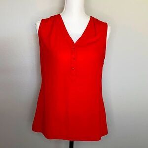 Express Sleeveless Top Red with Gold Buttons XS